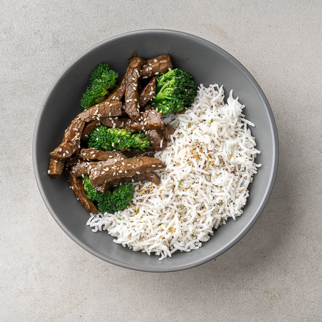 Mongolian Beef & Broccoli With Burnt Garlic Rice